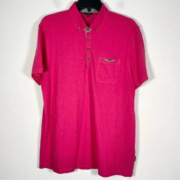 Ted Baker London Men’s Size 5 (XL) Cotton Blend Short Sleeve Polo Shirt - Picture 1 of 9